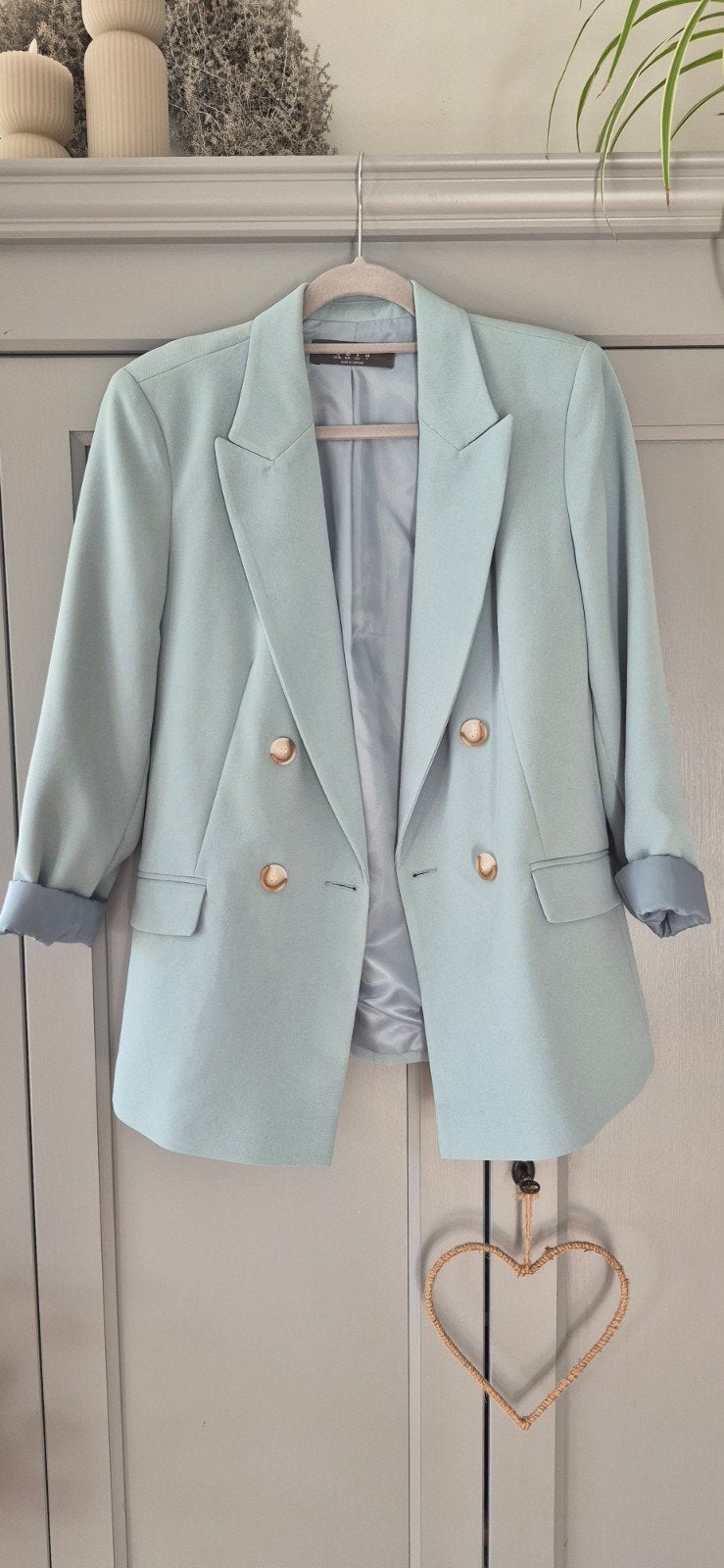 colbertje jasje turquoise maat M, Maat 38/40 (M), Ophalen of Verzenden, Zo goed als nieuw, Jasje