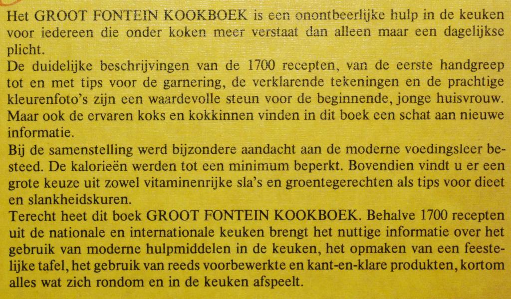 Groot Fontein kookboek (1973), Verzenden, Zo goed als nieuw, Nederland en België