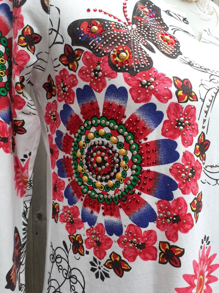 Tuniek wit Louis Six maat S/M studs kralen vlinders Nieuw !, Kleding | Dames, Wit, Nieuw, Ophalen of Verzenden, Louis Six