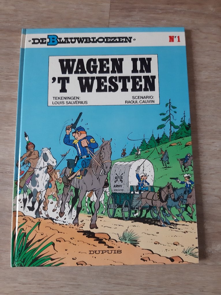 Hardcover De blauwbloezen.nr 1 Wagen in 't westen en albums, Boeken, Meerdere stripboeken, Ophalen of Verzenden, Zo goed als nieuw