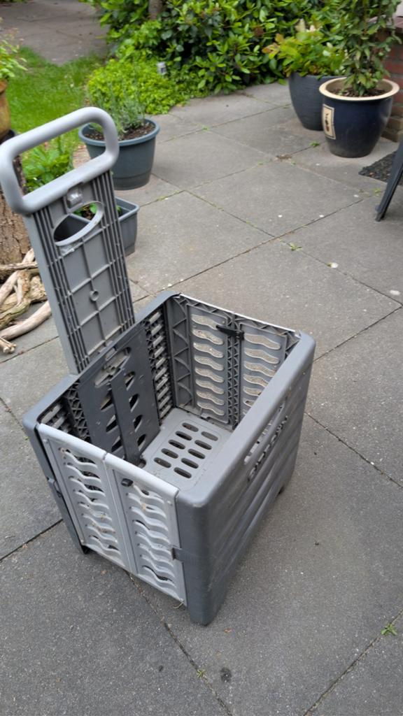 Vouwkrat met wieltjes, max 18 kg daadkracht., Doe-het-zelf en Verbouw, Ophalen, Minder dan 50 cm, Zo goed als nieuw, Minder dan 40 cm
