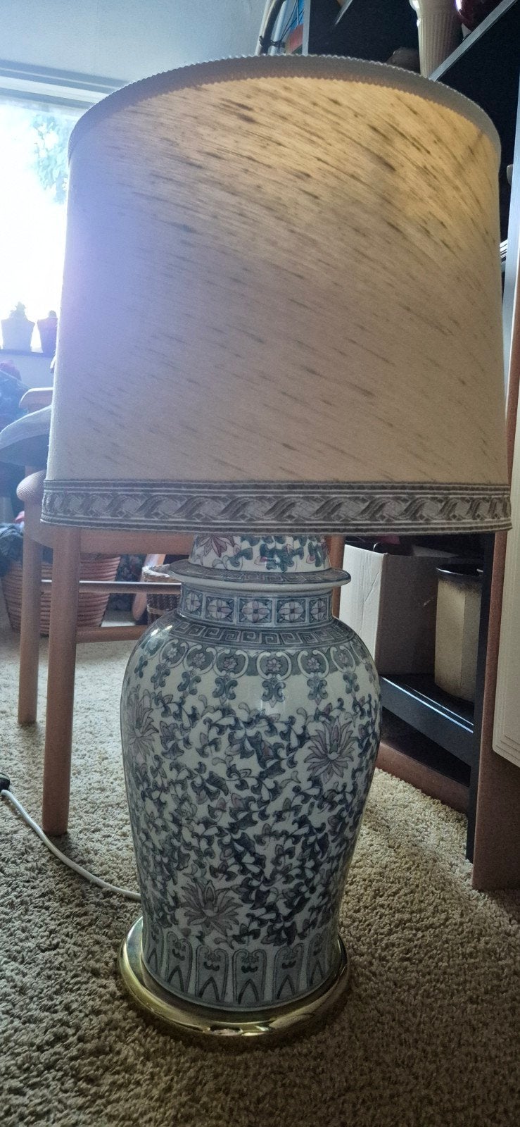 Chinese Vaaslamp met Kap - 48 cm hoog, Ophalen