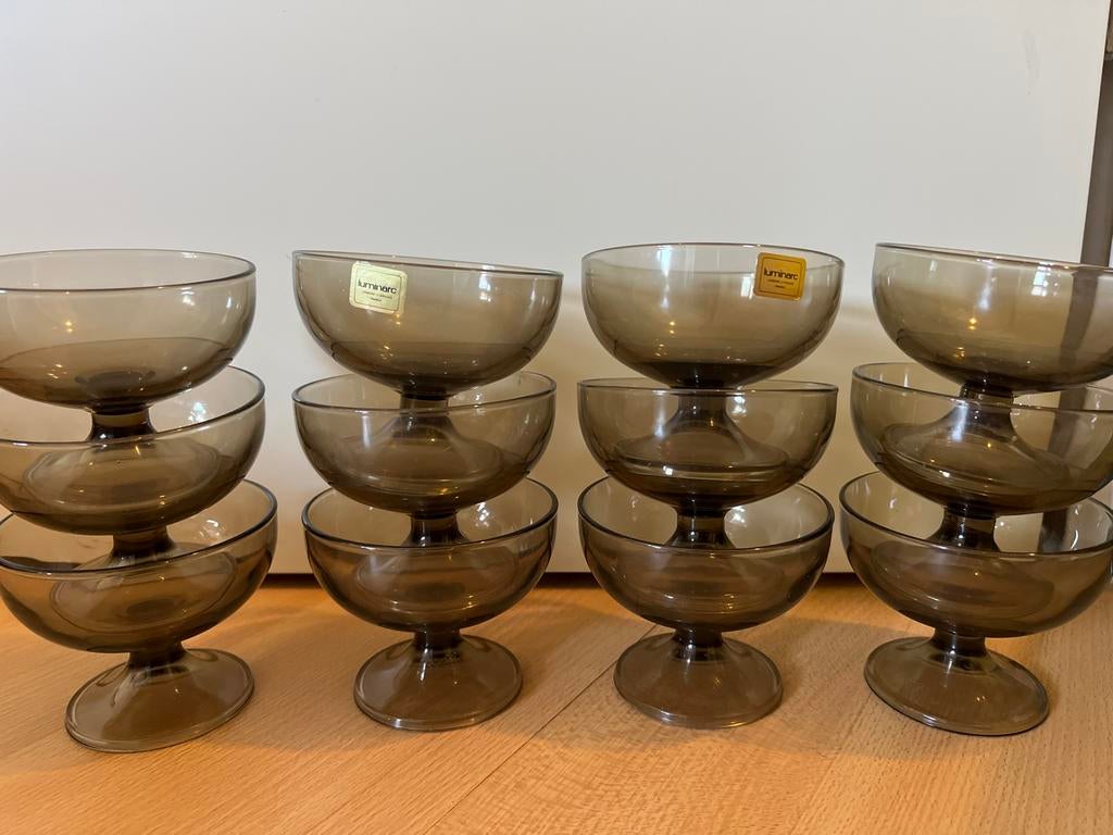 16 Vintage Luminarc Limonade Glazen - Rookglas, Ophalen of Verzenden
