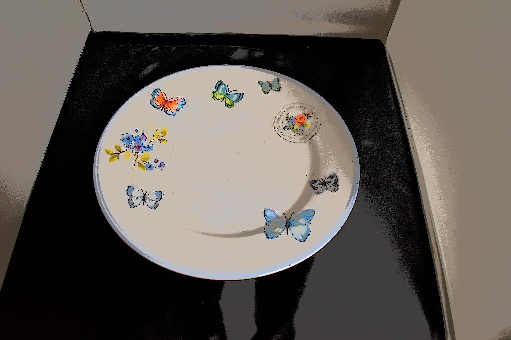 Ontbijtborden Spring Butterfly servies, Info@detagrijn.com, Nieuw, Ophalen of Verzenden, Bord(en)