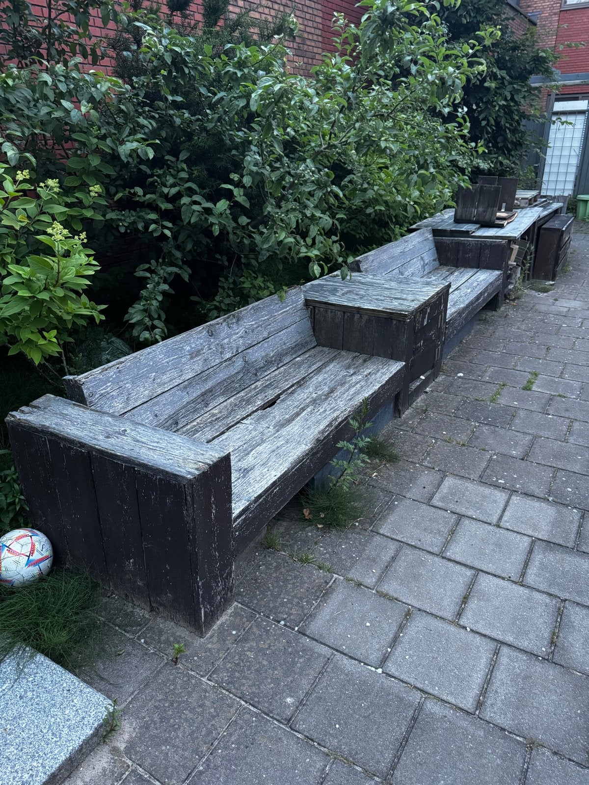 houten tuinbank en picknicktafel set. Of: gratis (brand)hout, 6 m³ of meer, Ophalen