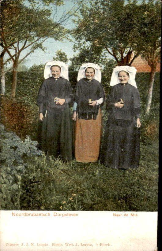 Noord-Brabants Dorpsleven - Naar de Mis, Ophalen of Verzenden, Voor 1920, Ongelopen, Noord-Brabant