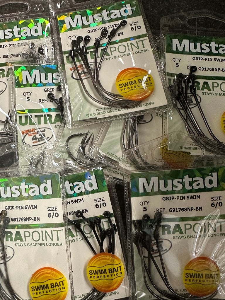 10x5 Mustad haken grip-pin-swim maat 6/0, Haak, Nieuw, Mustad, Ophalen of Verzenden