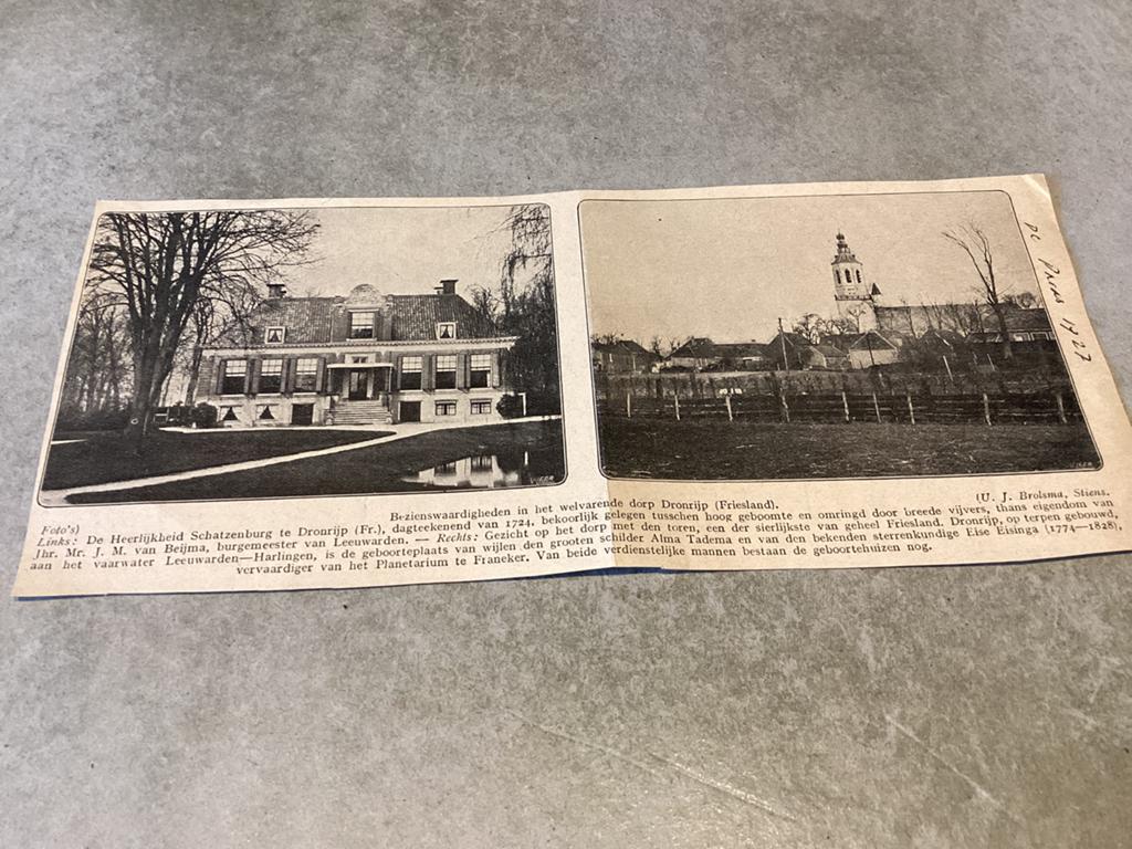 Dronrijp.  De Heerlijkheid Schatzenburg en Panorama Dronrijp, Ophalen of Verzenden, 1920 tot 1940
