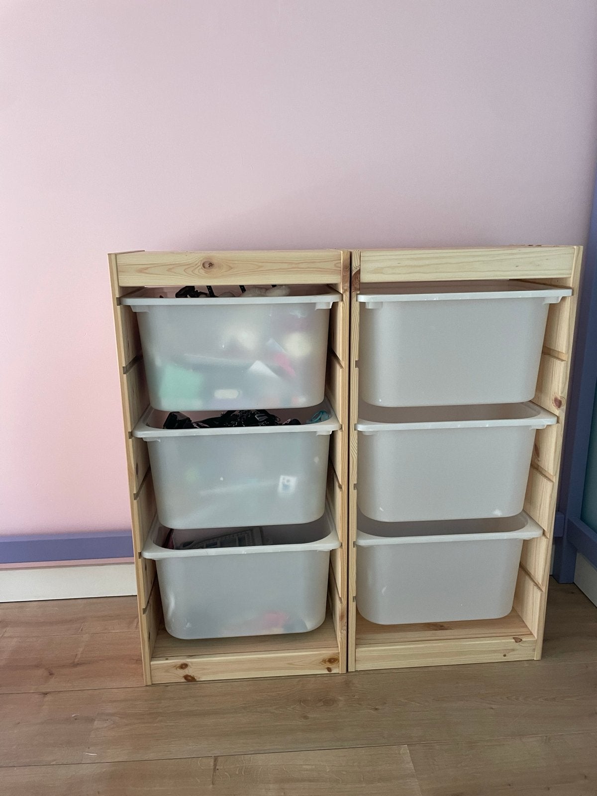 2x IKEA Trofast kasten met opbergbakken - Hout, Ophalen, Gebruikt, Kast