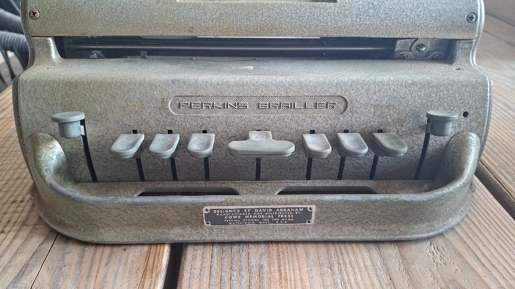 Vintage Perkins Bailler Braille schijfmachine typmachine, Diversen, Gebruikt, ,, Ophalen of Verzenden, ,