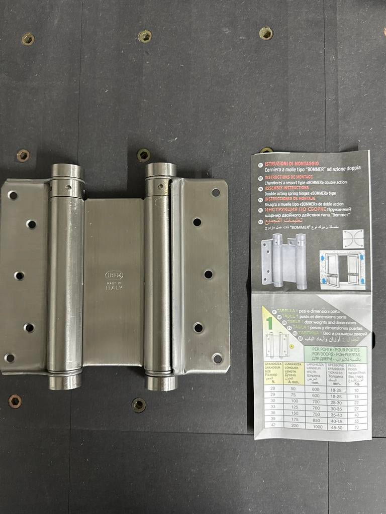 4x IBFM Dubbelwerkend veerscharnier type BOMMER - RVS, Ophalen of Verzenden, Nieuw, Rvs, Scharnier