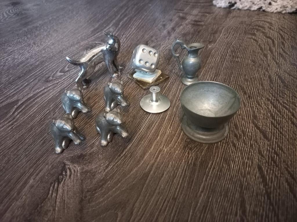 Diverse verzameling tinnen beeldjes en miniaturen, Ophalen of Verzenden