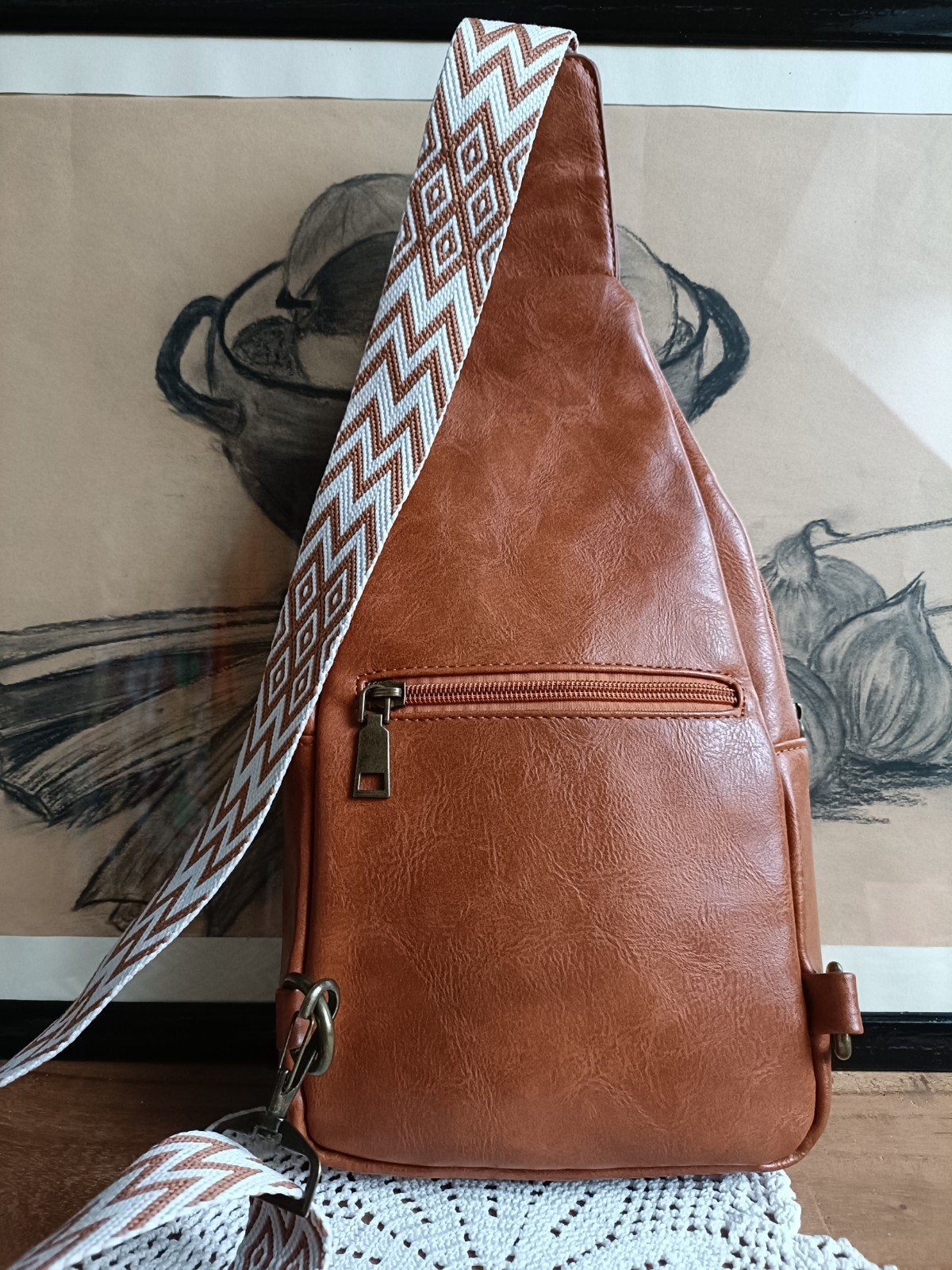 Foto 3 van Bruine sling bag met verstelbare band Weixier
