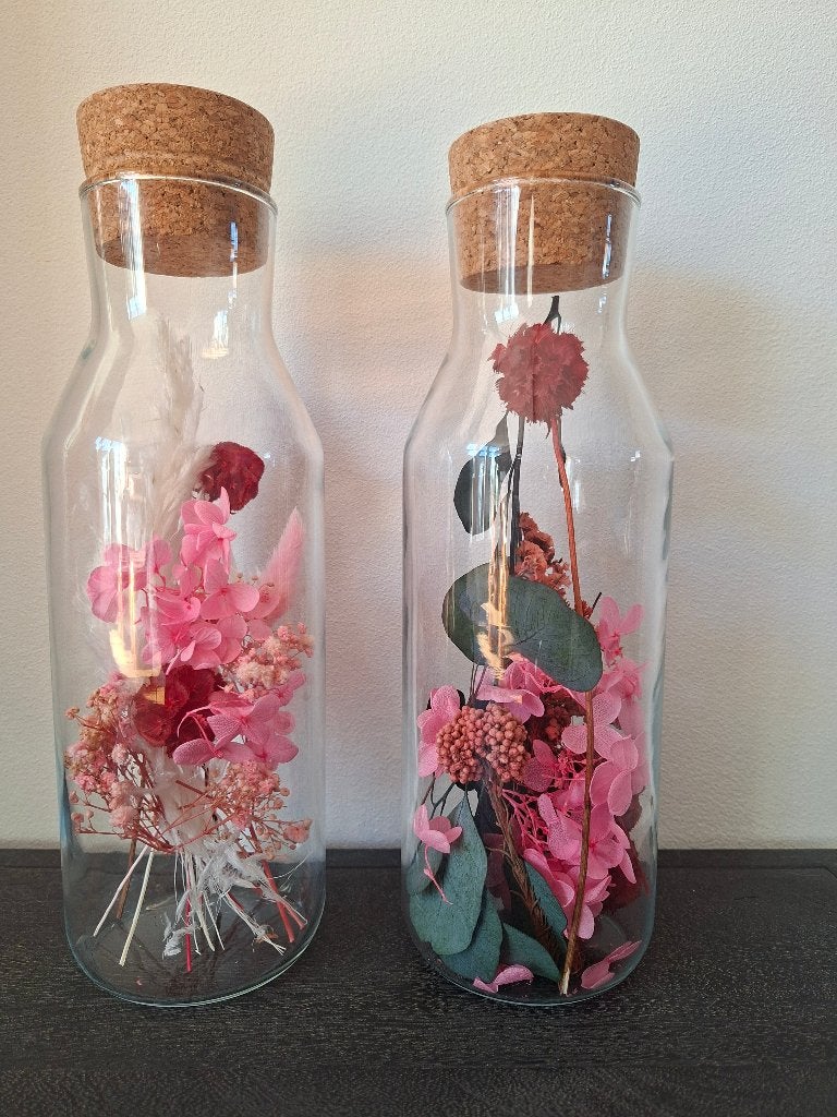 Grote glazen vazen met droogbloemen, Ophalen, Meerkleurig, Boho, Nieuw
