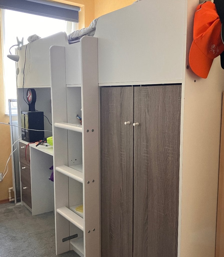 Gratis af te halen, halve hoogslaper, Ophalen, Gebruikt, Eenpersoons, 90 cm