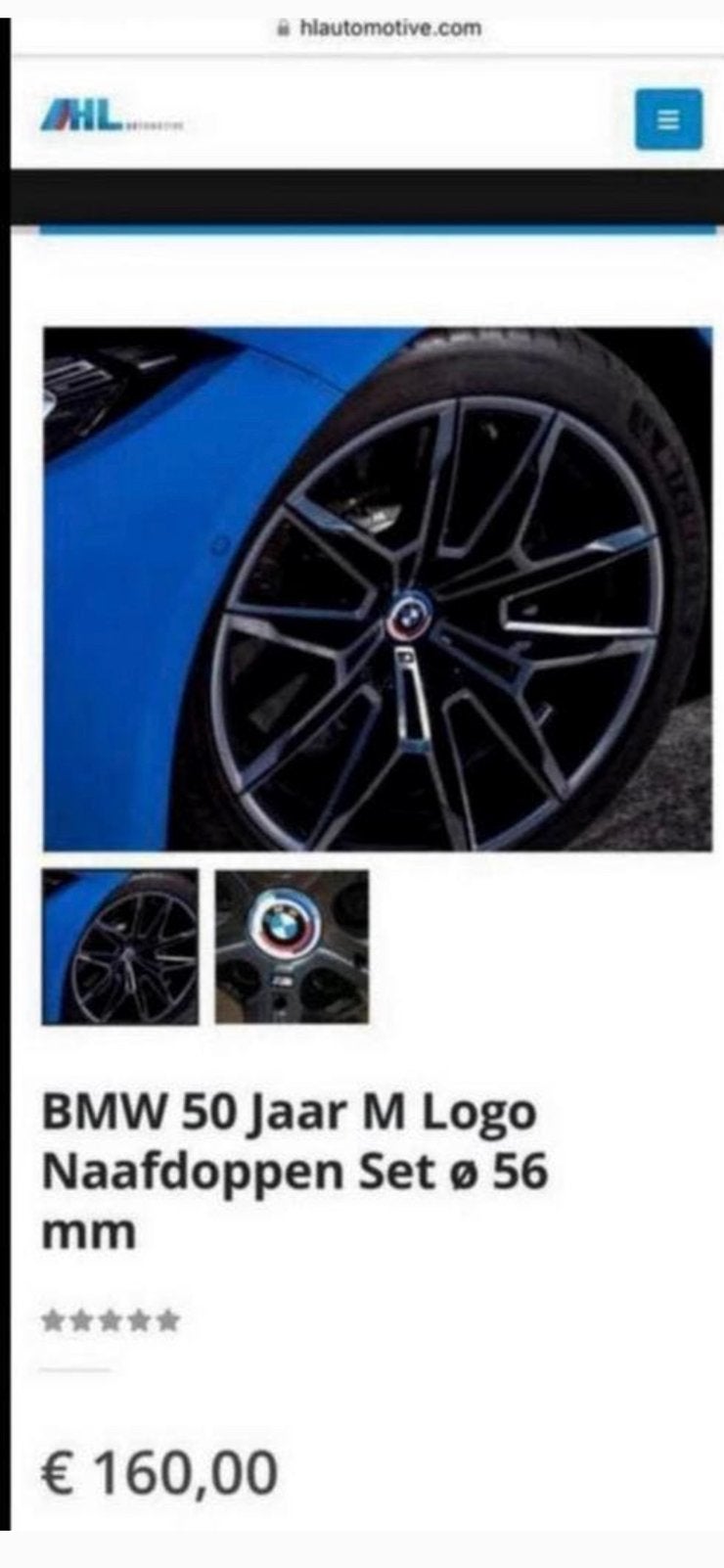 ORGINEEL OEM BMW 50 Jaar M Logo Naafdoppen Set o 56 mm NIEUW, Ophalen of Verzenden