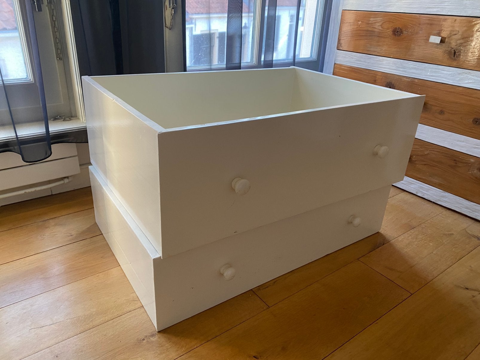 Gratis af te halen: 4 grote witte lades, Ophalen, 50 tot 100 cm, Zo goed als nieuw, 3 of 4 laden