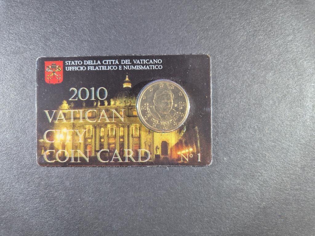 coincard vaticaanstad 2010, 50 ctents, Postzegels en Munten, Munten | Europa | Euromunten, Ophalen of Verzenden, Vaticaanstad