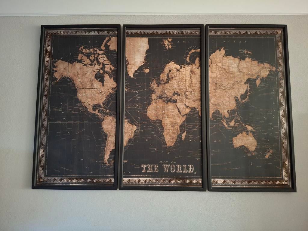 Wereldkaart Wanddecoratie, Huis en Inrichting, Woonaccessoires | Wanddecoraties, Ophalen, Zo goed als nieuw