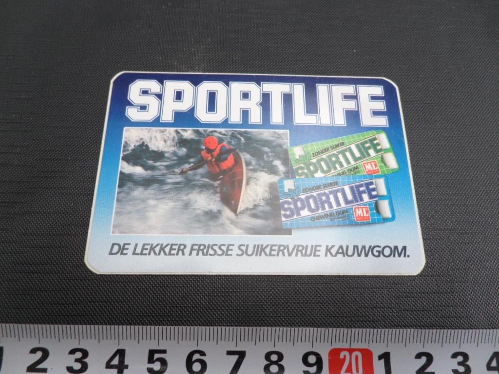 sticker SPORTLIFE de lekker frisse suikervrije kauwgom, Verzamelen, Stickers, Zo goed als nieuw, Ophalen