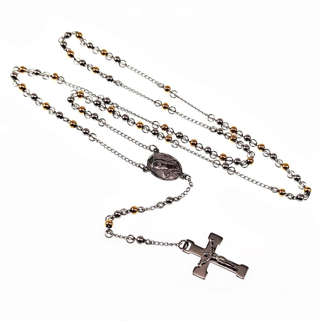 Rozenkrans Ketting Unisex 316L Stalen Zilverkleur-Goudkleur, Sieraden, Tassen en Uiterlijk, Kettingen, D, Verzenden, Nieuw, Goud