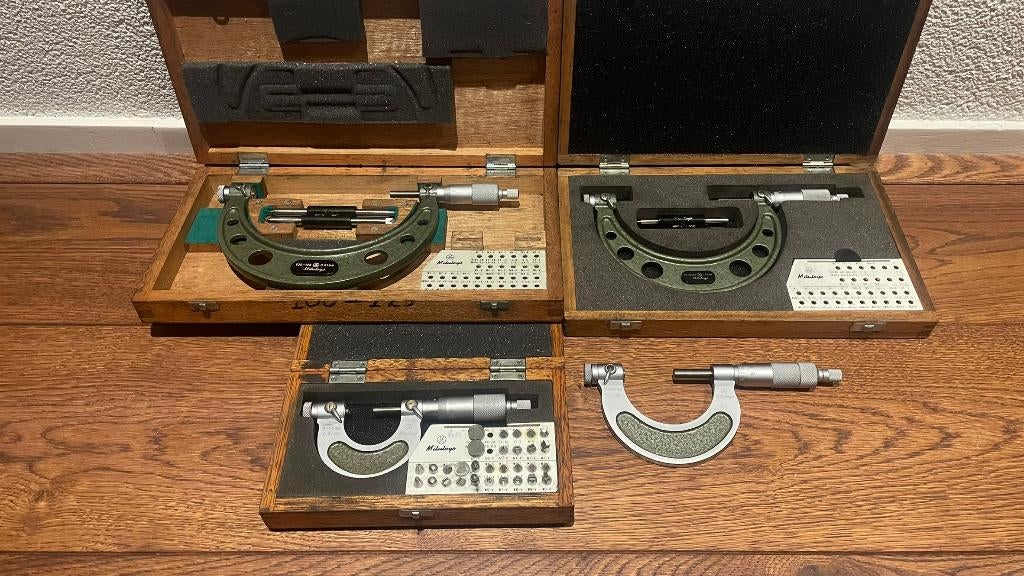Mitutoyo meetbekjes draadmicrometer 0-125mm 0.01mm 126-125, Doe-het-zelf en Verbouw, Meetapparatuur, -, Ophalen of Verzenden, Zo goed als nieuw