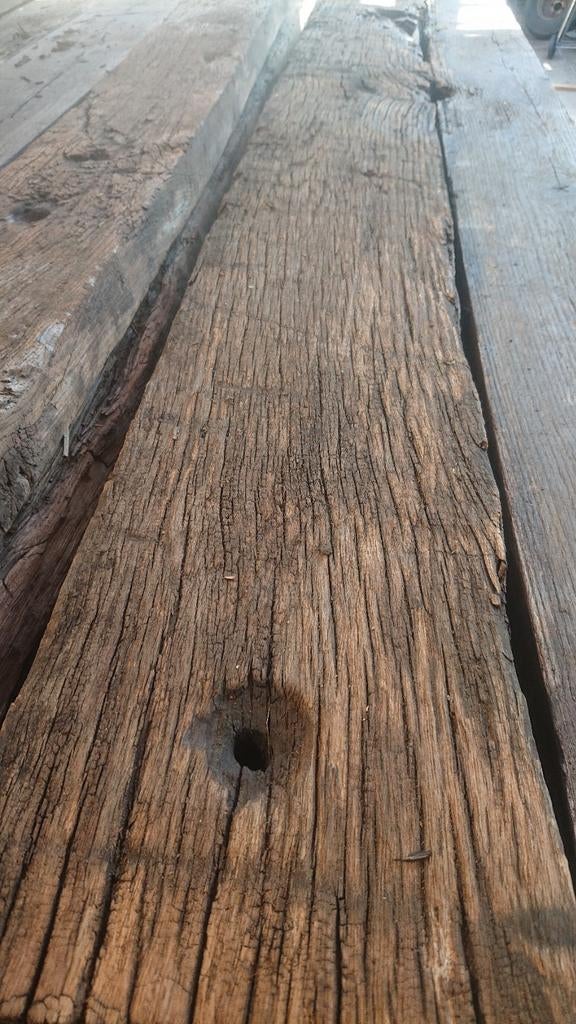 Oud eiken wagondelen! 600 stuks op voorraad!, Ophalen, Eiken, 250 tot 300 cm, Plank