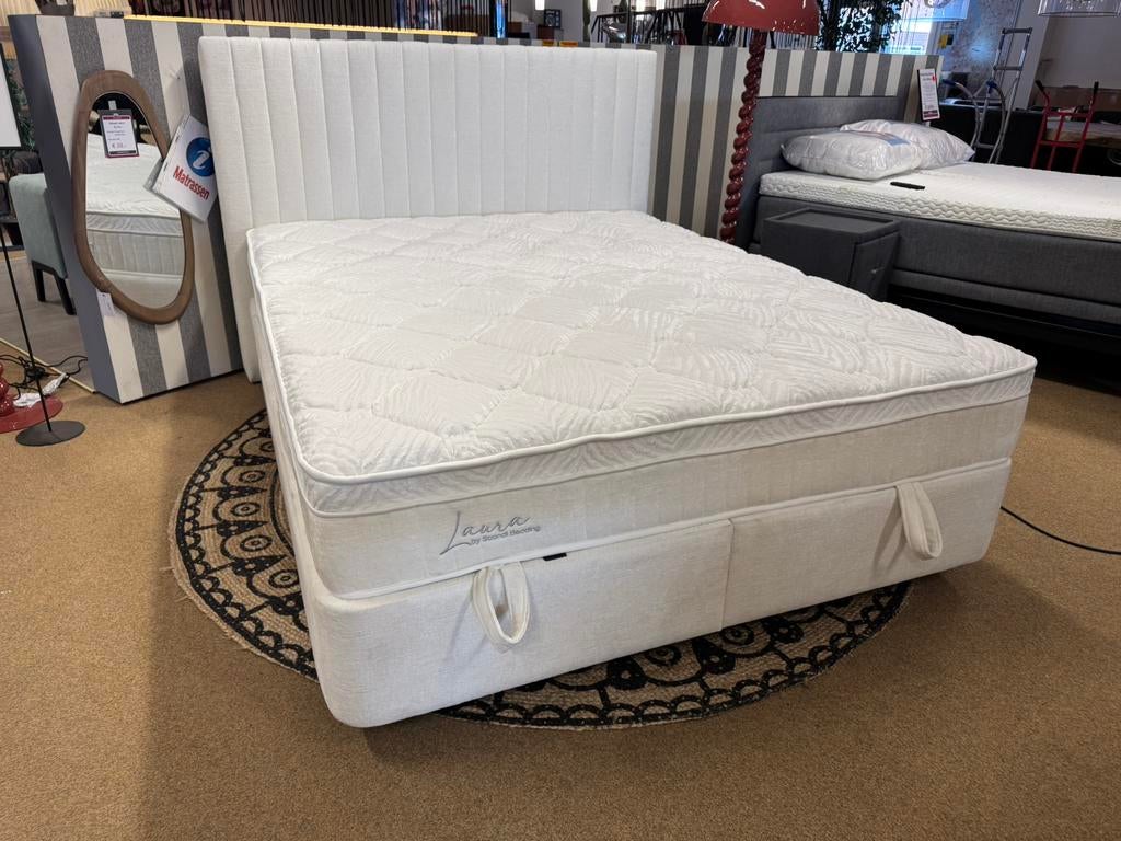 Boxspring/Baza met opbergruimte 160cm Direct/leverbaar E7172, Huis en Inrichting, Ophalen, Beige, #Boxspring#Opbergbox#Opbergruimte#160cm#Wit