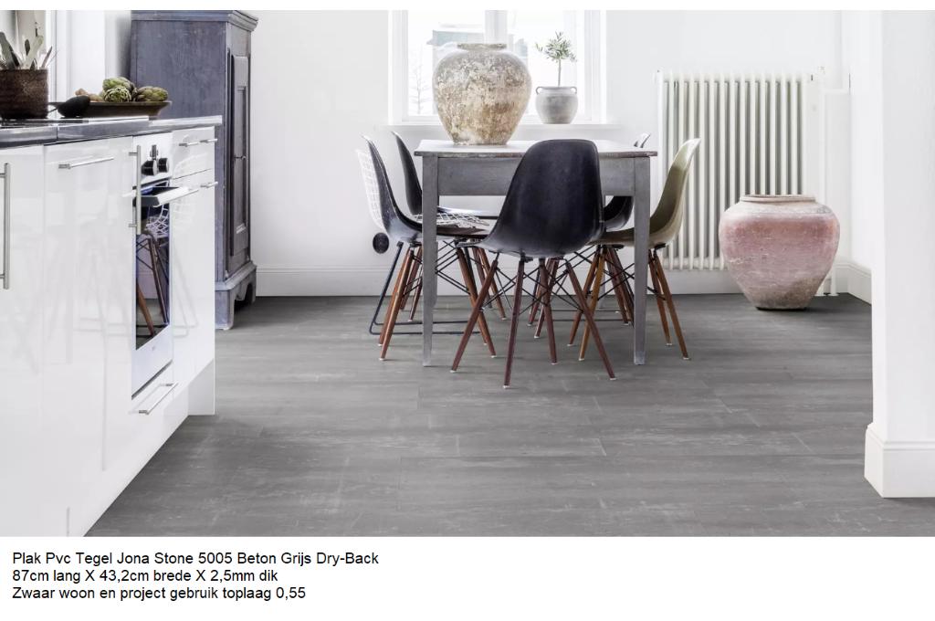Plak Pvc Tegel Jona stone 5005 2,5mm 0,55 €14,95m2, Plak pvc tegel, 75 m² of meer, Nieuw, Ophalen of Verzenden