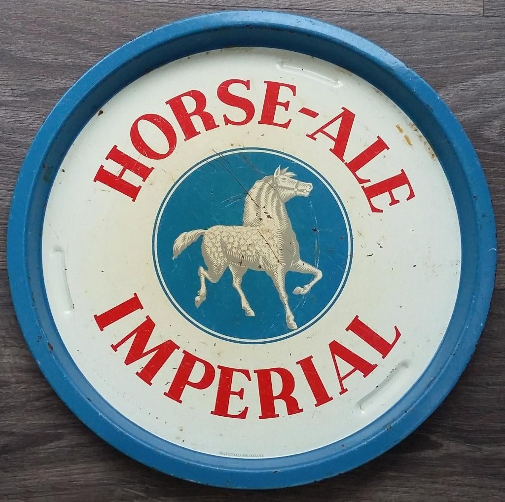 Om 1930 - 1950 Dienblad Bier Brouwerij Horse Ale Impérial, Nvt., Gebruikt, Gebruiksvoorwerp, Ophalen of Verzenden