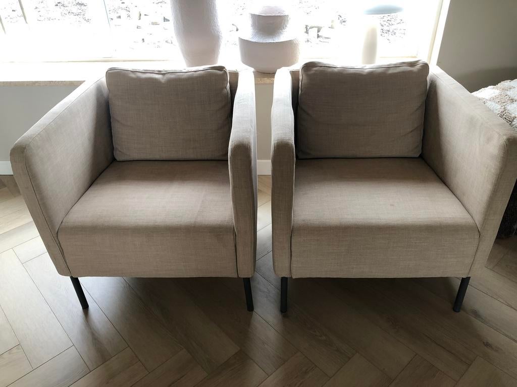 2 fauteuils Ekerö Ikea, Huis en Inrichting, Fauteuils, Ophalen, Gebruikt, 75 tot 100 cm, Stof