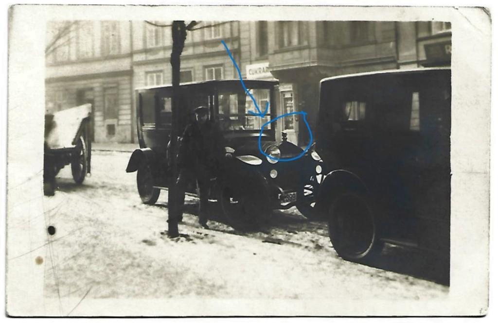 Minerva auto in sneeuw straat fotokaart, Ophalen of Verzenden, 1920 tot 1940, Ongelopen, Voertuig