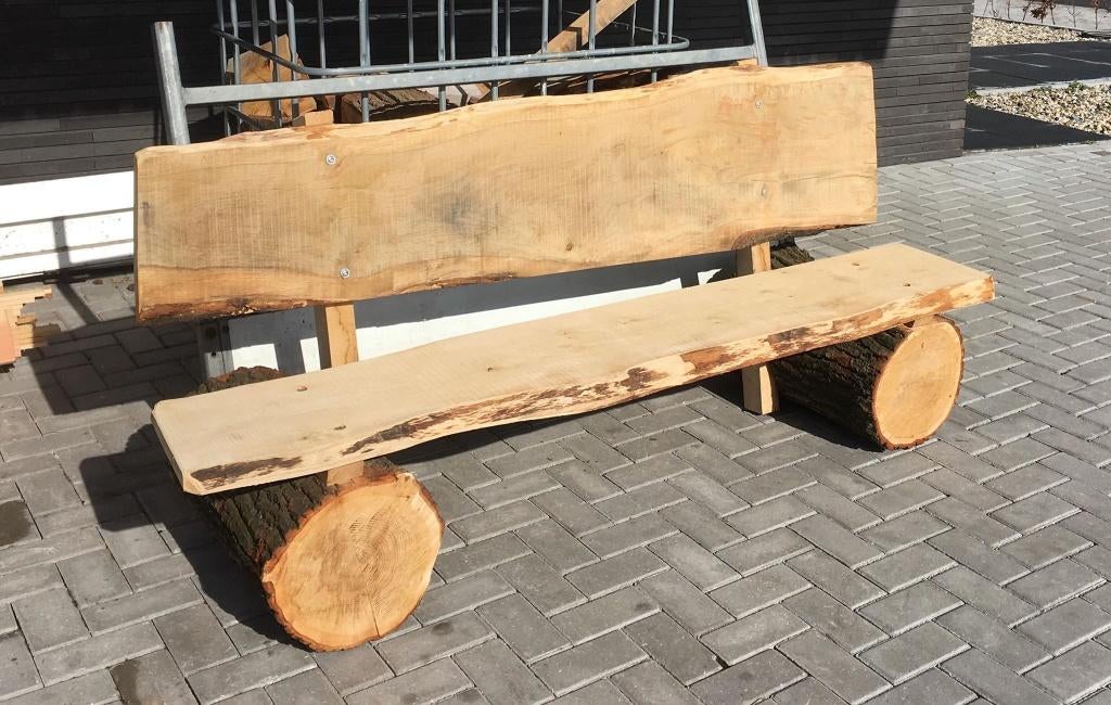Prachtige eiken boomstambank | handgemaakt - ook met gravure, Ophalen of Verzenden, Nieuw, Hout