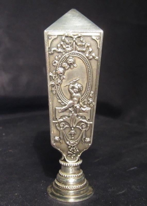 Antieke lak stempel, brons, lakstempel lakzegel zilver, Antiek en Kunst, Verzenden
