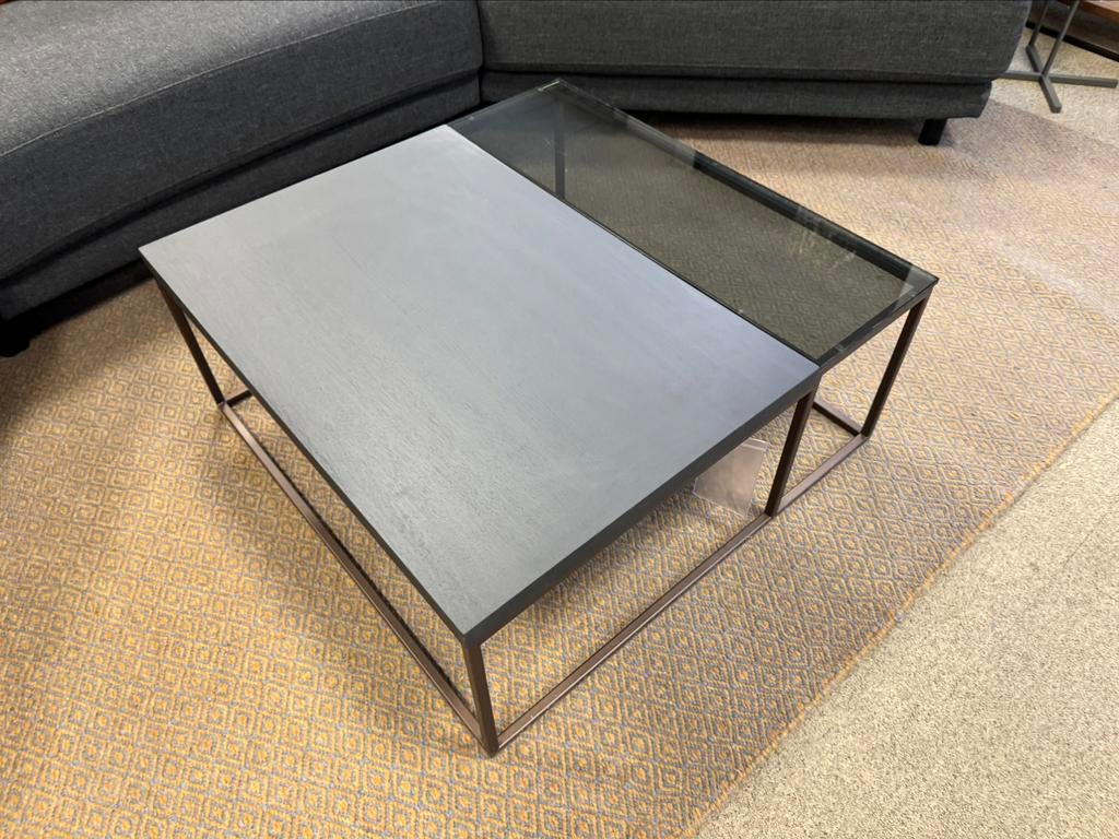 Nieuw Rolf Benz 985 253 Salontafel Eiken zwart glas Tafel, Ophalen of Verzenden, Nieuw, Rechthoekig, Glas