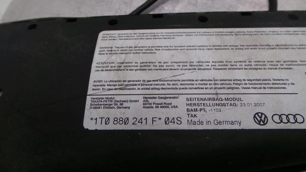 VOLKSWAGEN TOURAN AIRBAG LINKS 2008, Ophalen of Verzenden, Gebruikt, Stiba lid