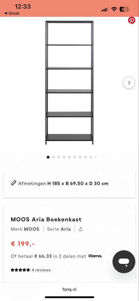 Mooie Fonq Boekenkast - Stijlvol en praktisch!, Ophalen, Met plank(en), 50 tot 100 cm, Zo goed als nieuw