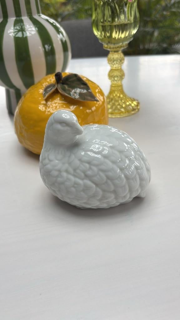 Beeldje Vogel, Kwartel, Patrijs, Porselein, Japan, '60, MCM, Huis en Inrichting, Woonaccessoires | Wereldbollen, Zo goed als nieuw