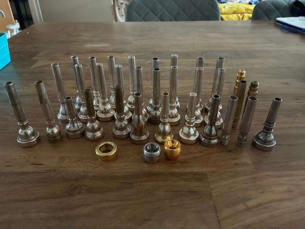 Trompet/cornet/piccolo Mondstukken - Set, Ophalen of Verzenden, Gebruikt, Bes-trompet