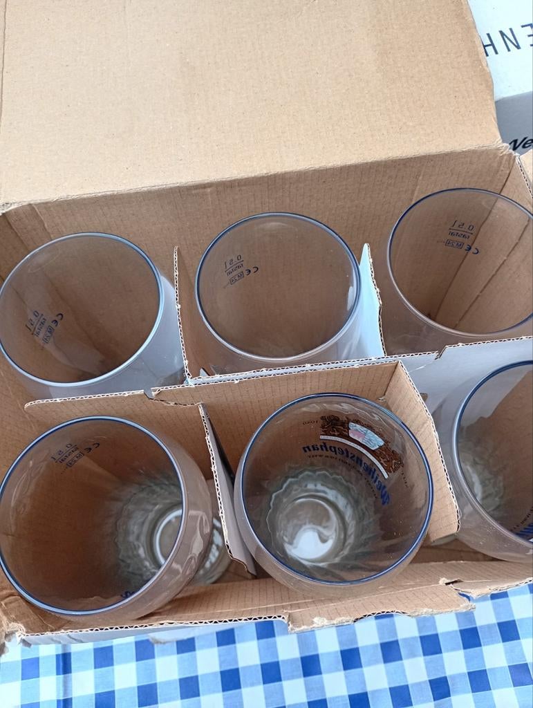 Glazen bier en shot puur la trappe weisstephaner uiltje, Ophalen, Zo goed als nieuw, Bierglas
