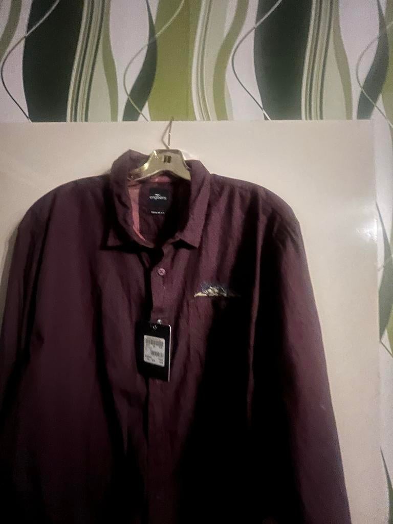 Engbers Heren Overhemd - Nieuwstaat,maat XXL, Kleding | Heren, Ophalen of Verzenden, Zo goed als nieuw, Paars, Halswijdte 41/42 (L)