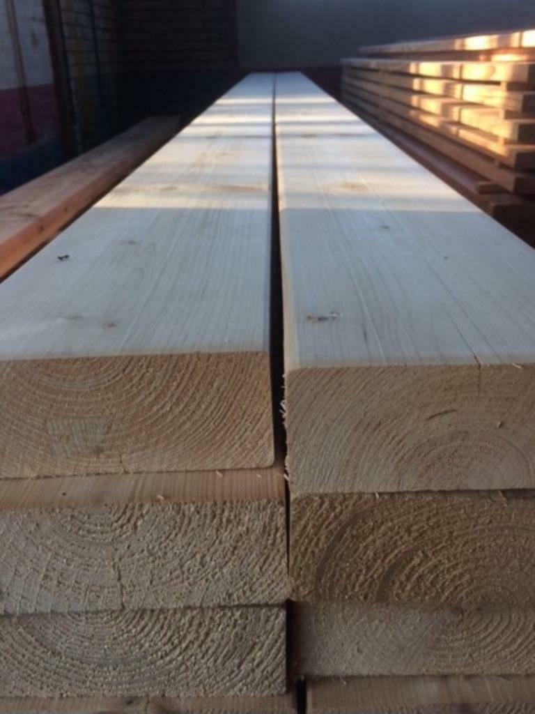 Bouwhout, balken, planken, geschaafd, gedroogd, Laagsteprijs, 25 tot 50 mm, Nieuw, Ophalen of Verzenden, 300 cm of meer