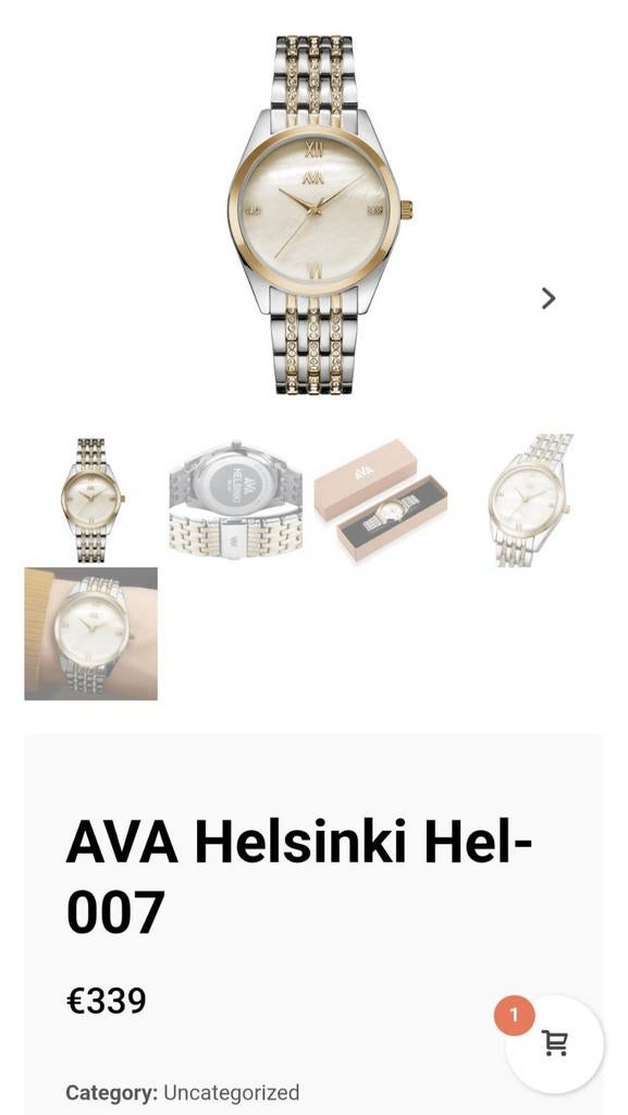 AVA Dames horloge Helsinki Hel-007, Overige merken, Staal, Polshorloge, Nieuw