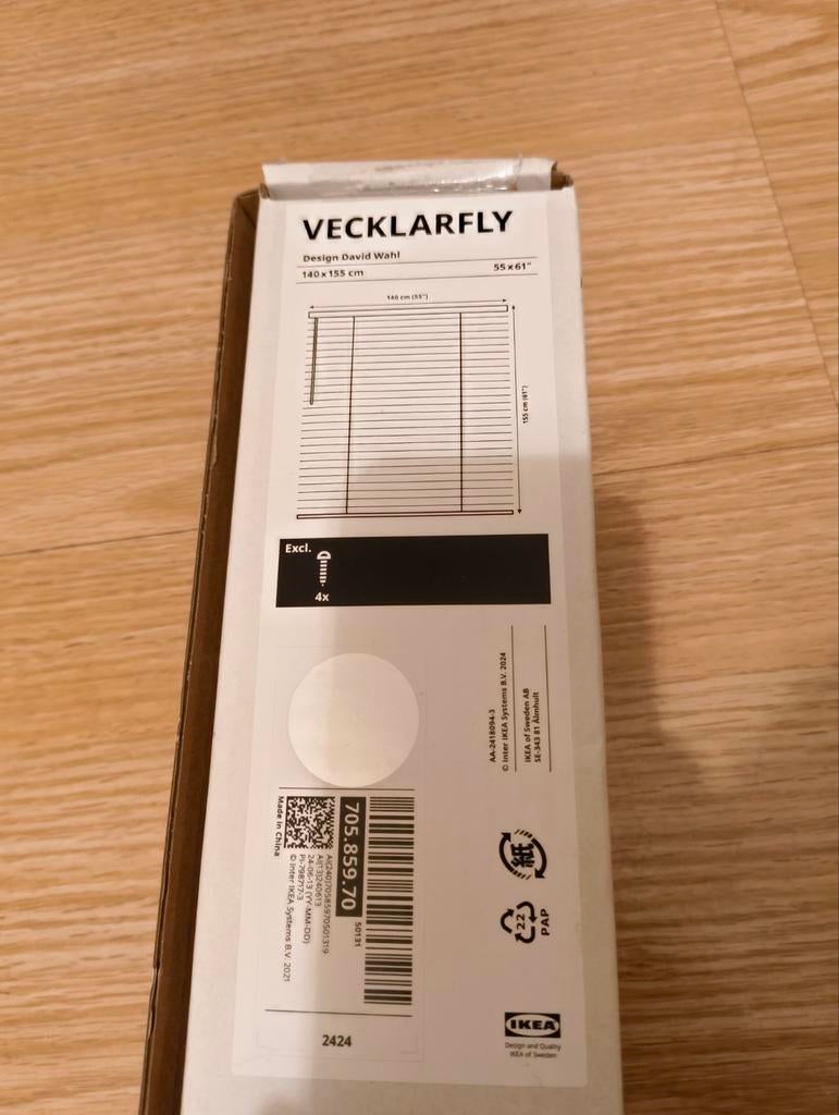 IKEA Vecklarfly Aluminium Jaloezie 140x155 cm // 2x=80€, Huis en Inrichting, Stoffering | Gordijnen en Lamellen, Ophalen, 100 tot 150 cm