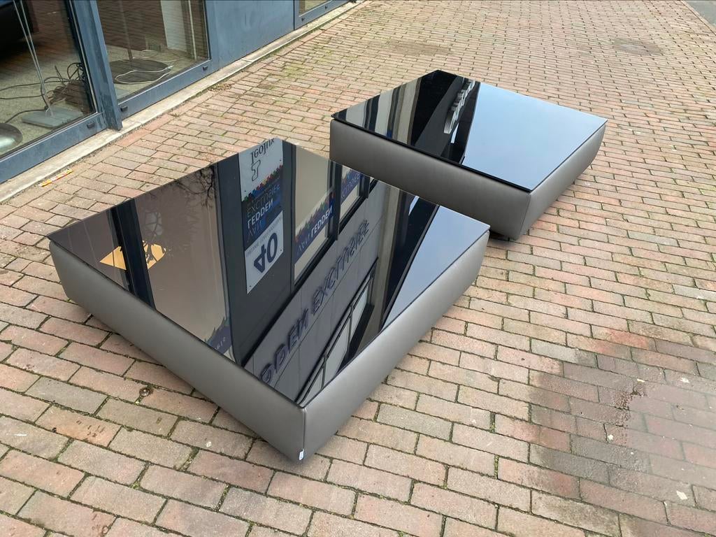 (1) Jori Tigra Divanbase Salontafel Glas leer Design Tafel, Ophalen, Rond, Nieuw, 50 tot 100 cm