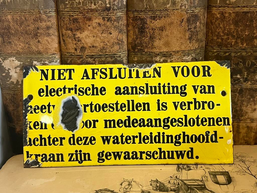 OUD BOL EMAILLE BORDJE, Antiek en Kunst, Ophalen of Verzenden