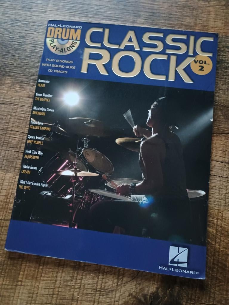 Classic Rock Drummen  - Lesboek - Inclusief CD, Ophalen of Verzenden, Gebruikt, Les of Cursus, Overige genres