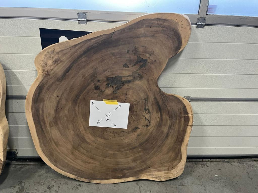 Tafelblad Suar boomstamblad rond, Ophalen, 25 tot 50 mm, Nieuw, Plank