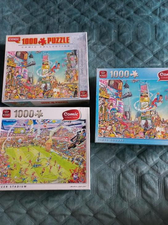 3 king puzzels gebruikt maar compleet., Ophalen, 500 t/m 1500 stukjes, Gebruikt