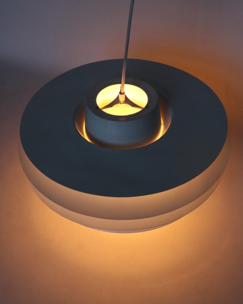 Vintage Verona 480 hanglamp wit Deens design schalenlamp, Vintage retro midcentury deens design, Gebruikt, Ophalen of Verzenden